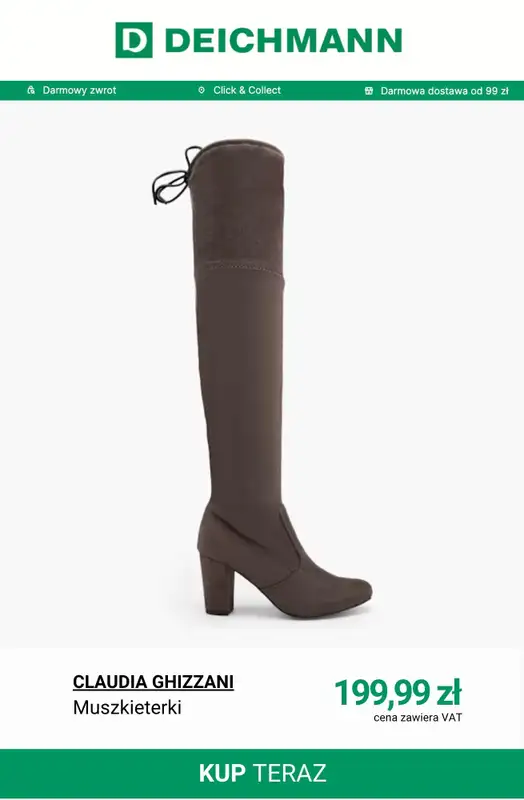 Deichmann - gazetka promocyjna Kozaki damskie od środy 15.10  - strona 7