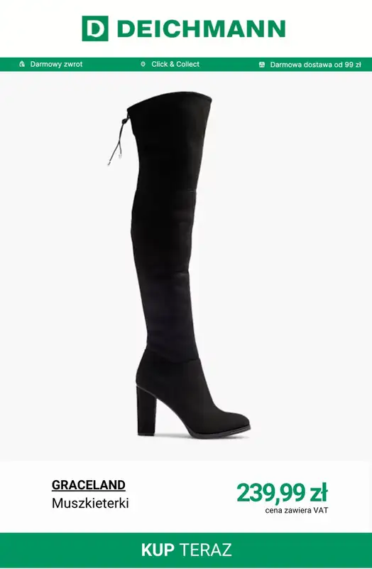 Deichmann - gazetka promocyjna Kozaki damskie od środy 15.10  - strona 10