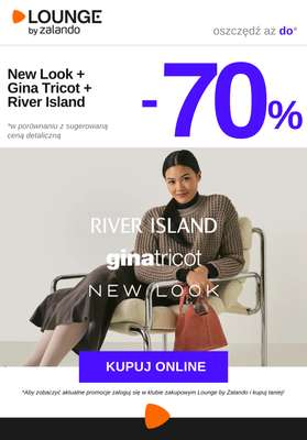 Lounge by Zalando - gazetka promocyjna Do -70% na marki: New Look, Gina Tricot, River Island od środy 15.10 do piątku 17.10