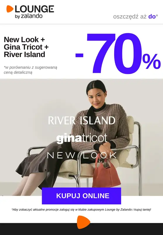 Lounge by Zalando - gazetka promocyjna Do -70% na marki: New Look, Gina Tricot, River Island  