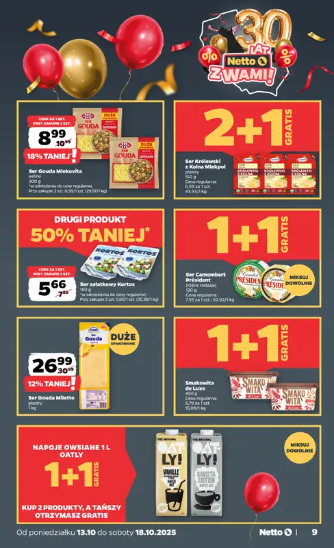Netto - gazetka promocyjna Gazetka Spożywcza od poniedziałku 13.10 do soboty 18.10 - strona 9