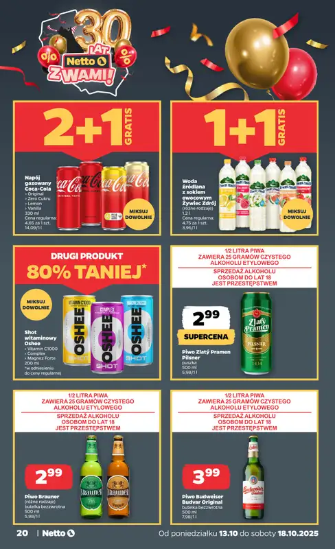 Netto - gazetka promocyjna Gazetka Spożywcza od poniedziałku 13.10 do soboty 18.10 - strona 20