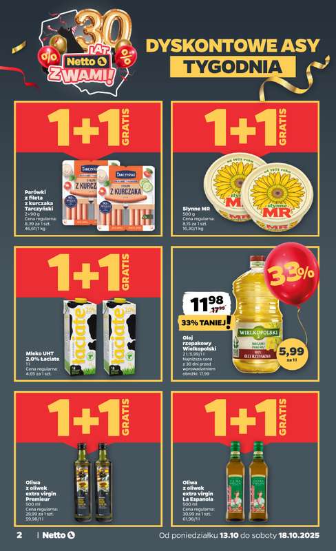 Netto - gazetka promocyjna Gazetka Spożywcza od poniedziałku 13.10 do soboty 18.10 - strona 2
