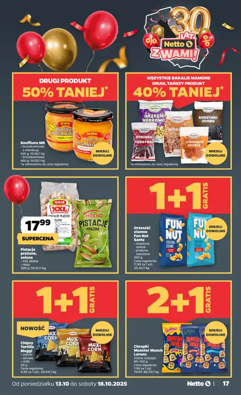 Netto - gazetka promocyjna Gazetka Spożywcza od poniedziałku 13.10 do soboty 18.10 - strona 17