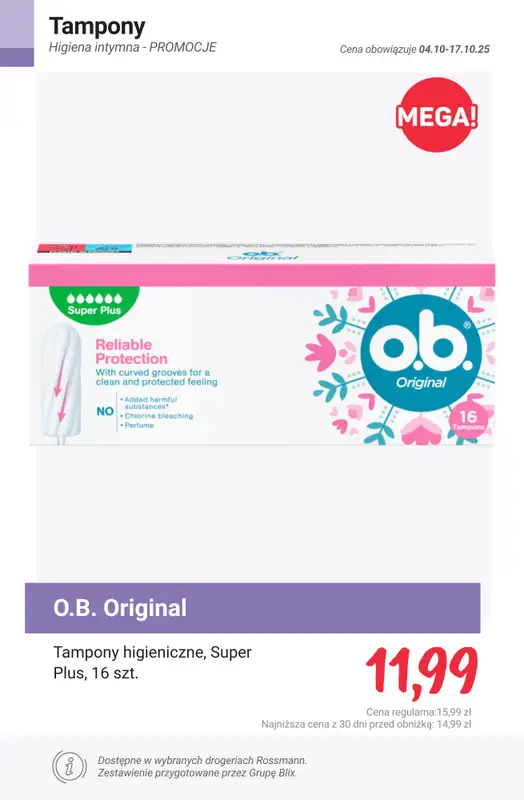 Rossmann - gazetka promocyjna Higiena intymna - PROMOCJE od środy 15.10 do piątku 17.10 - strona 5