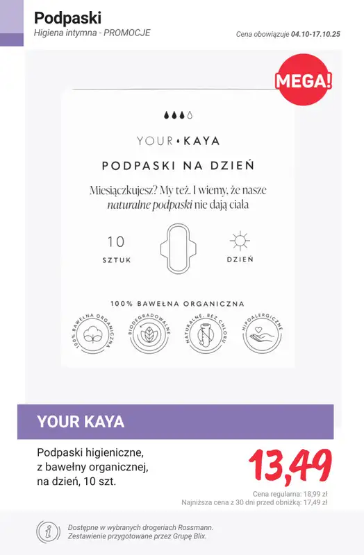 Rossmann - gazetka promocyjna Higiena intymna - PROMOCJE od środy 15.10 do piątku 17.10 - strona 4