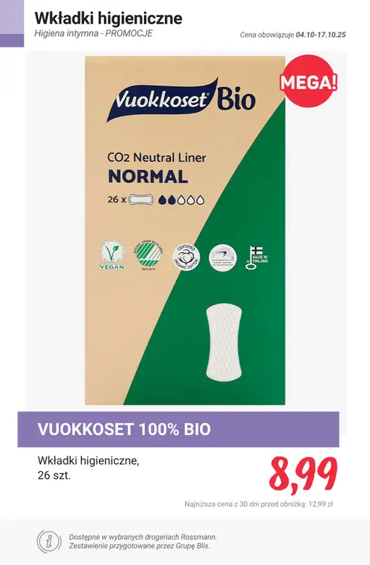 Rossmann - gazetka promocyjna Higiena intymna - PROMOCJE od środy 15.10 do piątku 17.10 - strona 9