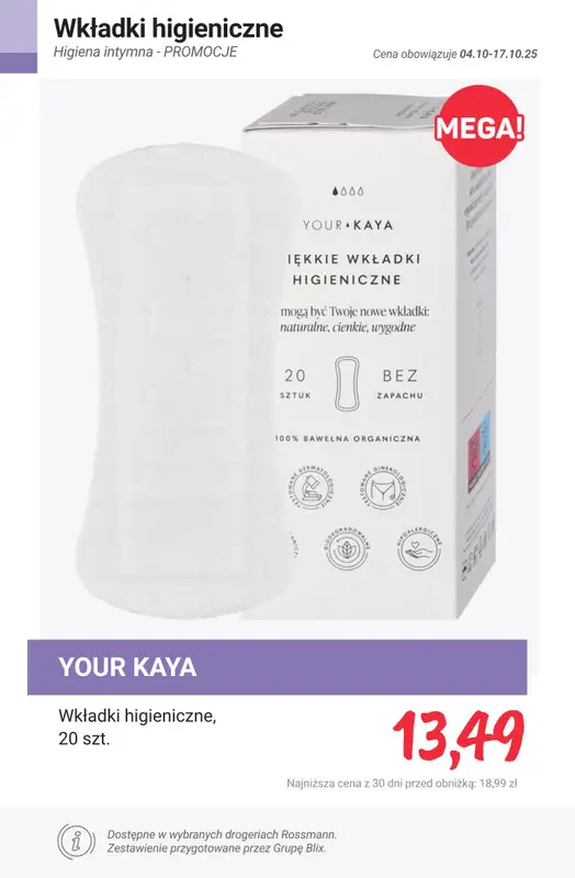 Rossmann - gazetka promocyjna Higiena intymna - PROMOCJE od środy 15.10 do piątku 17.10 - strona 8