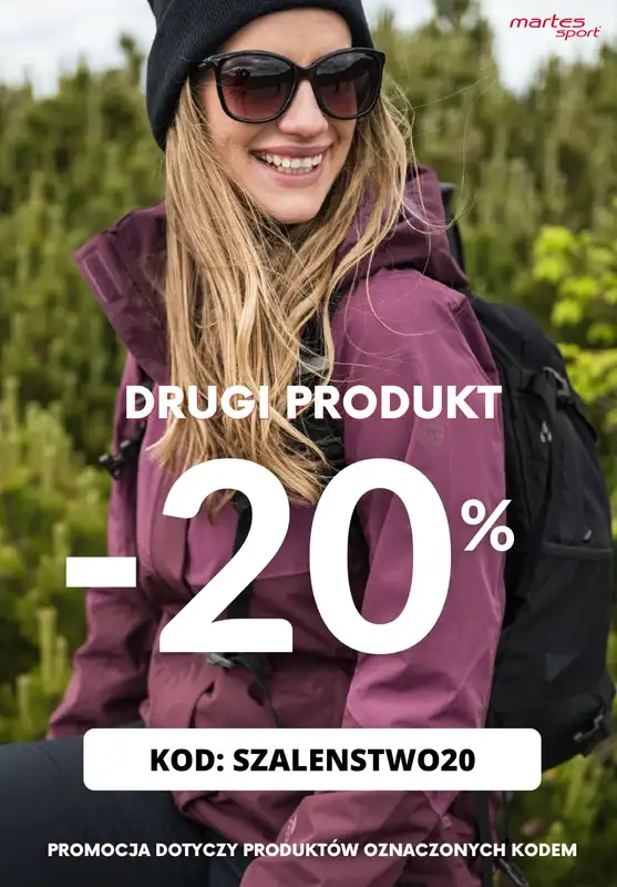 BEST SALE - gazetka promocyjna Martes Sport | -20% na drugi, oznaczony kodem produkt  