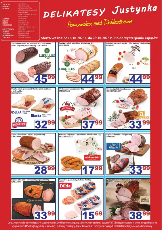 Delikatesy Justynka - gazetka promocyjna Gazetka od czwartku 16.10 do środy 29.10 - strona 3