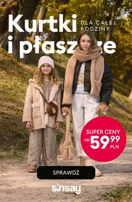 Sinsay - gazetka promocyjna KURTKI i PŁASZCZE dla całej rodziny! od czwartku 16.10 do środy 22.10