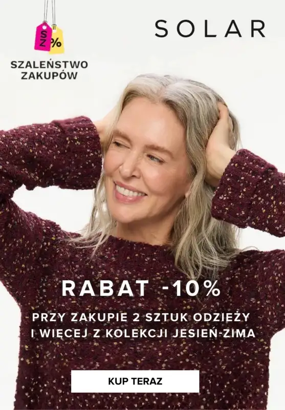 BEST SALE - gazetka promocyjna Solar | -10% przy zakupie 2 szt. z nowej kolekcji  