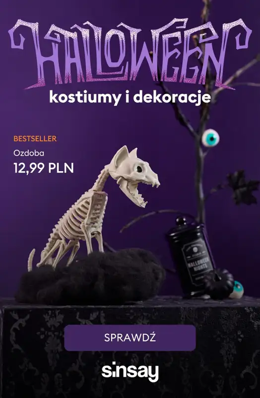Sinsay - gazetka promocyjna Wszystko na HALLOWEEN!  