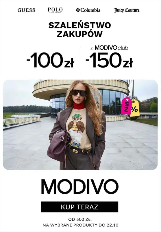 Modivo - gazetka promocyjna Szaleństwo zakupów! -100 zł lub -150 zł w klubie od czwartku 16.10 do środy 22.10
