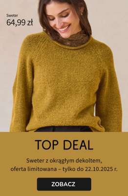 bonprix - gazetka promocyjna TOP DEAL - Sweter za 64,99 zł od czwartku 16.10 do środy 22.10