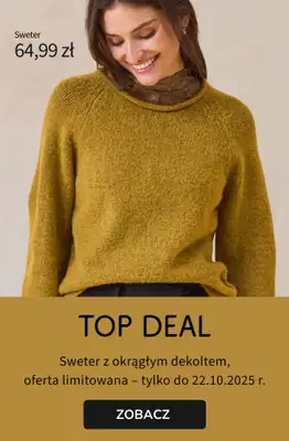 bonprix - gazetka promocyjna TOP DEAL - Sweter za 64,99 zł od czwartku 16.10 do środy 22.10