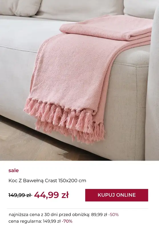 home&you - gazetka promocyjna Koce na WYPRZEDAŻY już od 34,99 zł   - strona 2