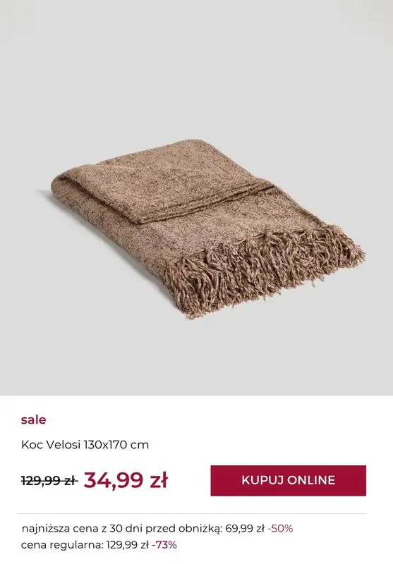 home&you - gazetka promocyjna Koce na WYPRZEDAŻY już od 34,99 zł   - strona 3