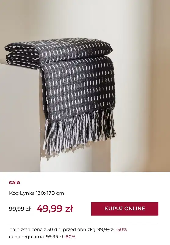 home&you - gazetka promocyjna Koce na WYPRZEDAŻY już od 34,99 zł od czwartku 16.10 do piątku 24.10 - strona 7