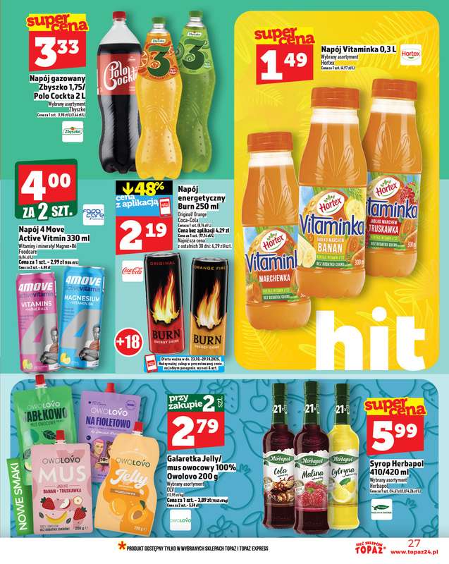 TOPAZ - gazetka promocyjna Gazetka od czwartku 23.10 do środy 29.10 - strona 27