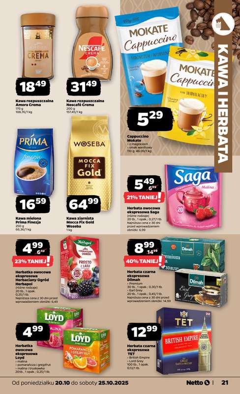 Netto - gazetka promocyjna Gazetka Spożywcza od poniedziałku 20.10 do soboty 25.10 - strona 21
