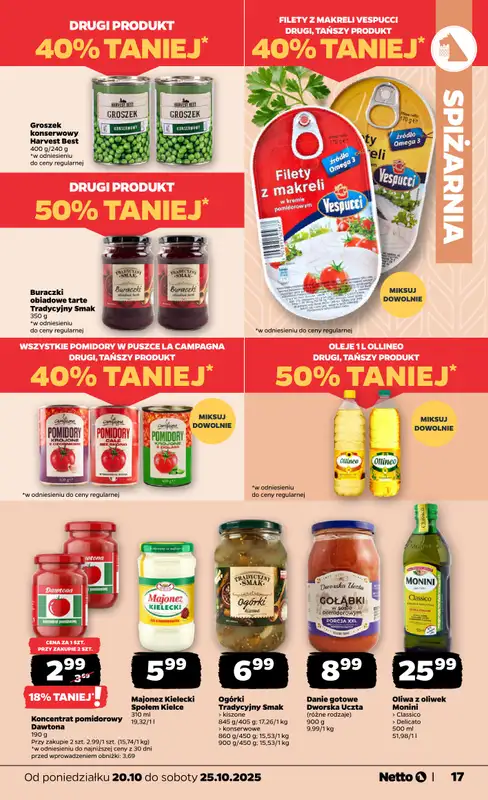 Netto - gazetka promocyjna Gazetka Spożywcza od poniedziałku 20.10 do soboty 25.10 - strona 17