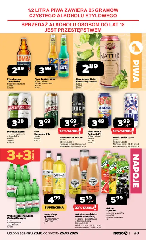Netto - gazetka promocyjna Gazetka Spożywcza od poniedziałku 20.10 do soboty 25.10 - strona 23