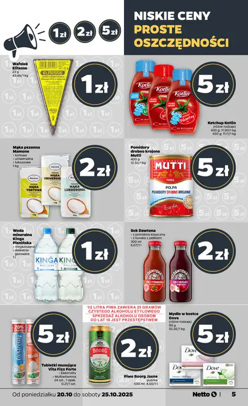 Netto - gazetka promocyjna Gazetka Spożywcza od poniedziałku 20.10 do soboty 25.10 - strona 5