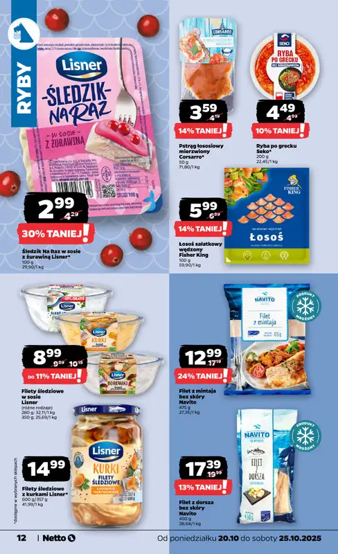 Netto - gazetka promocyjna Gazetka Spożywcza od poniedziałku 20.10 do soboty 25.10 - strona 12