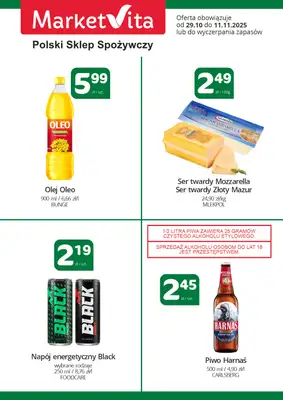 Marketvita - gazetka promocyjna Plakat promocyjny od środy 29.10 do wtorku 11.11 Marketvita - gazetka promocyjna Plakat promocyjny od środy 29.10 do wtorku 11.11