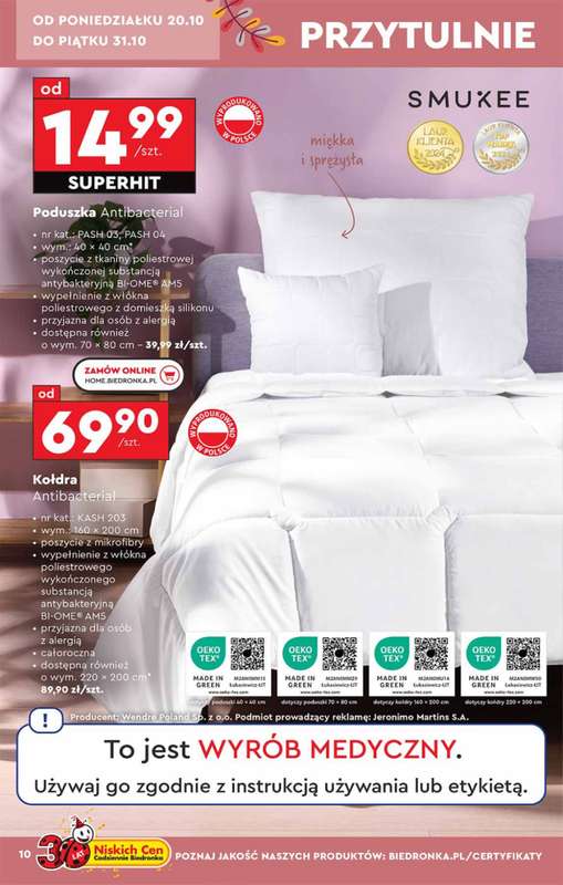 Biedronka - gazetka promocyjna Okazje tygodnia od 20.10 od poniedziałku 20.10 do środy 05.11 - strona 10