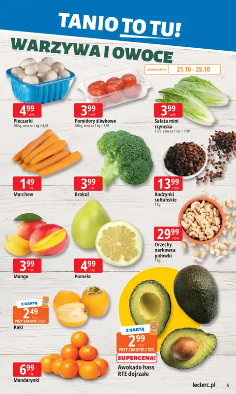 Leclerc - gazetka promocyjna Oferta E.Leclerc | Tanio to tu! od poniedziałku 20.10 do poniedziałku 27.10 - strona 5