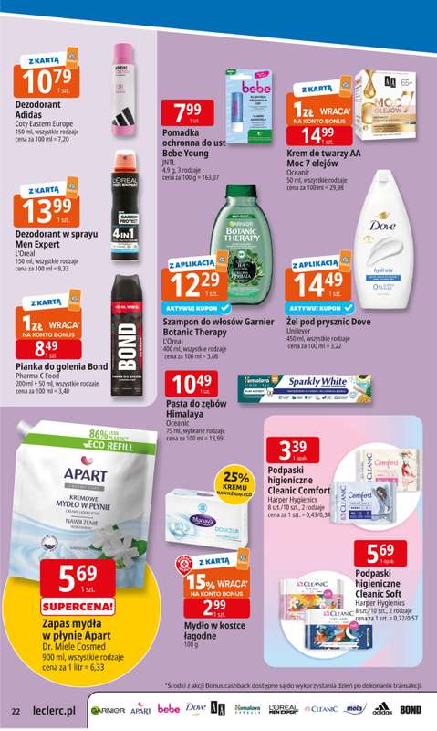 Leclerc - gazetka promocyjna Oferta E.Leclerc od poniedziałku 20.10 do poniedziałku 27.10 - strona 22