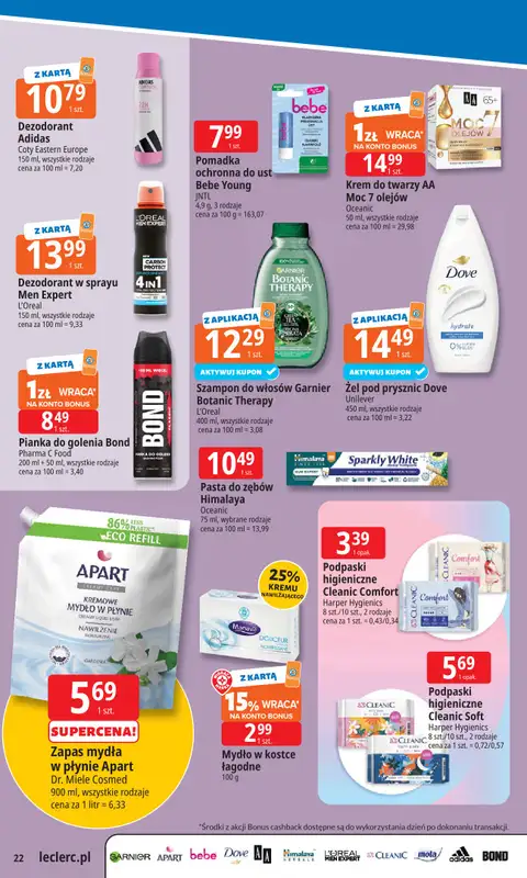 Leclerc - gazetka promocyjna Oferta E.Leclerc | Tanio to tu! od poniedziałku 20.10 do poniedziałku 27.10 - strona 22