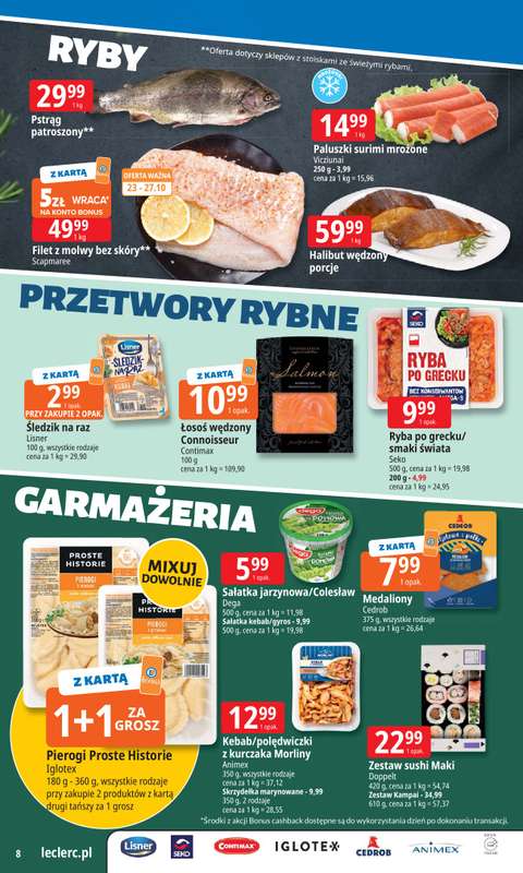 Leclerc - gazetka promocyjna Oferta E.Leclerc | Tanio to tu! od poniedziałku 20.10 do poniedziałku 27.10 - strona 8