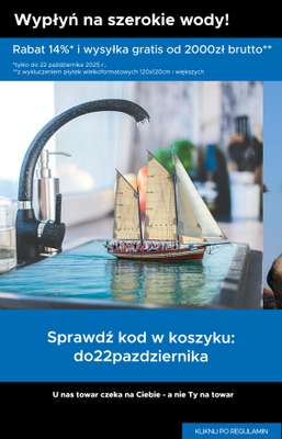 Blu Salony Łazienek - gazetka promocyjna Kod rabatowy od piątku 17.10 do środy 22.10