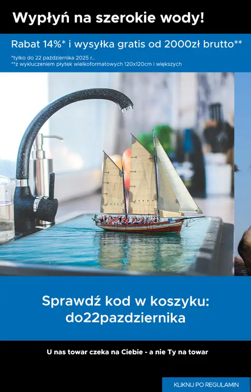 Blu Salony Łazienek - gazetka promocyjna Kod rabatowy od piątku 17.10 do środy 22.10