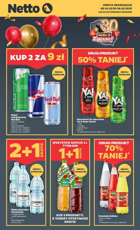 Netto - gazetka promocyjna Urodzinowe rabaty w Netto!  