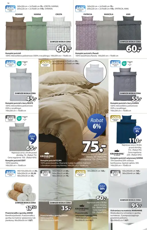 Jysk - gazetka promocyjna Świetna oferta dla domu. Rabat do 60% od środy 22.10 do niedzieli 09.11 - strona 14