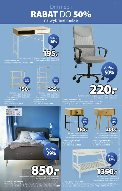 Jysk - gazetka promocyjna Świetna oferta dla domu. Rabat do 60%   - strona 3