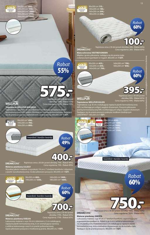 Jysk - gazetka promocyjna Świetna oferta dla domu. Rabat do 60% od środy 22.10 do niedzieli 09.11 - strona 13