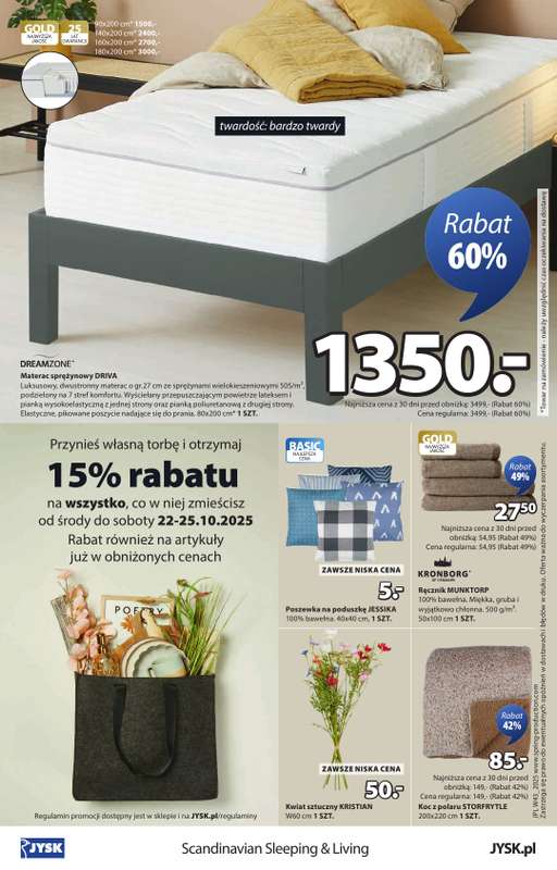 Jysk - gazetka promocyjna Świetna oferta dla domu. Rabat do 60% od środy 22.10 do niedzieli 09.11 - strona 16