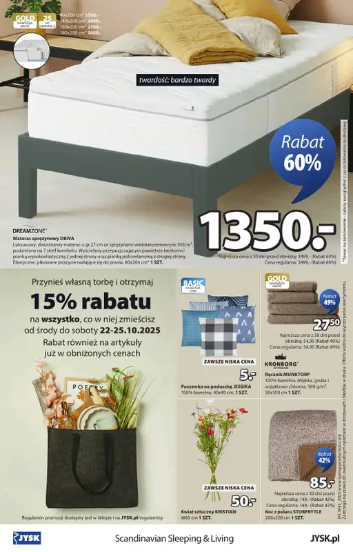 Jysk - gazetka promocyjna Świetna oferta dla domu. Rabat do 60% od środy 22.10 do niedzieli 09.11 - strona 16