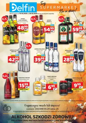 Delfin - gazetka promocyjna Oferta alkoholowa  do niedzieli 26.10