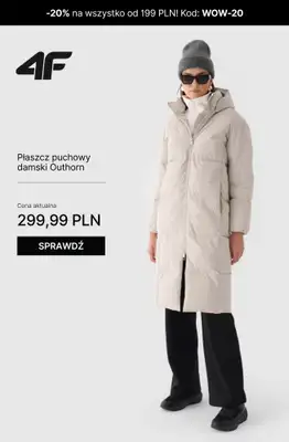 4F - gazetka promocyjna Kurtki puchowe damskie – super okazje! od piątku 17.10 do niedzieli 26.10 - strona 8