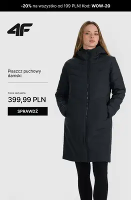 4F - gazetka promocyjna Kurtki puchowe damskie – super okazje! od piątku 17.10 do niedzieli 26.10 - strona 11