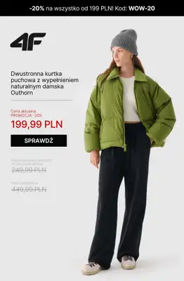 4F - gazetka promocyjna Kurtki puchowe damskie – super okazje! od piątku 17.10 do niedzieli 26.10 - strona 7