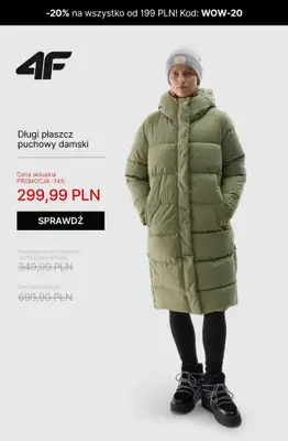 4F - gazetka promocyjna Kurtki puchowe damskie – super okazje! od piątku 17.10 do niedzieli 26.10 - strona 4