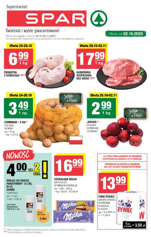 SPAR - gazetka promocyjna Gazetka Spar od środy 22.10 do niedzieli 02.11