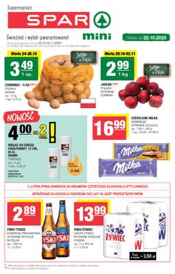 SPAR - gazetka promocyjna Gazetka Spar Mini od środy 22.10 do niedzieli 02.11